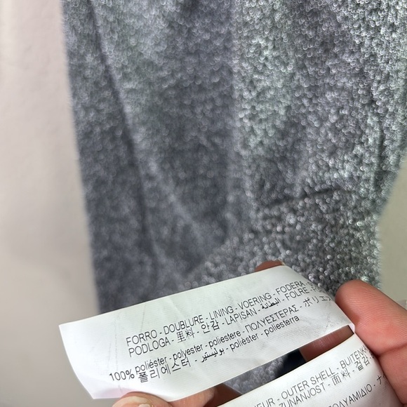 Zara Metallic Silver Glitter Lurex Plunge Twisted Front Mini Dress size Small - Picture 6 of 10